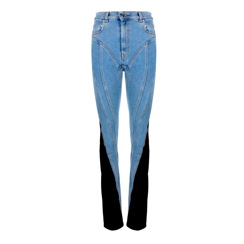 MUGLER stretch jersey Spiral high rise slim jeans